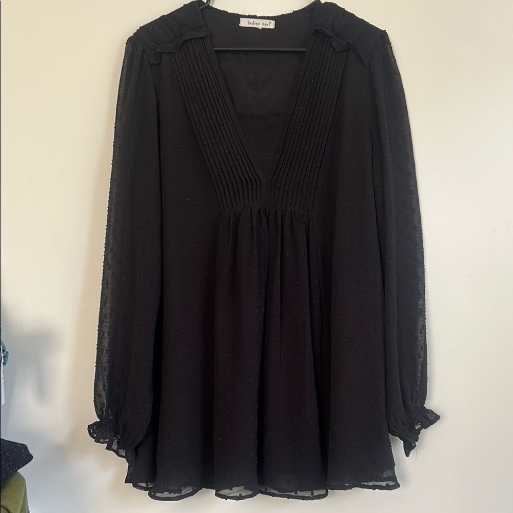 Indigo Soul Black Whimsical Goth Blouse Size Large